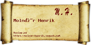 Molnár Henrik névjegykártya